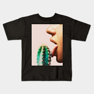 Cacti, Lips, Face, Pink, Woman, Girl, Fashion art, Fashion print, Scandinavian art, Modern art, Wall art, Print, Minimalistic, Modern Kids T-Shirt